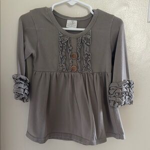 Gray Ruffled Kids Top